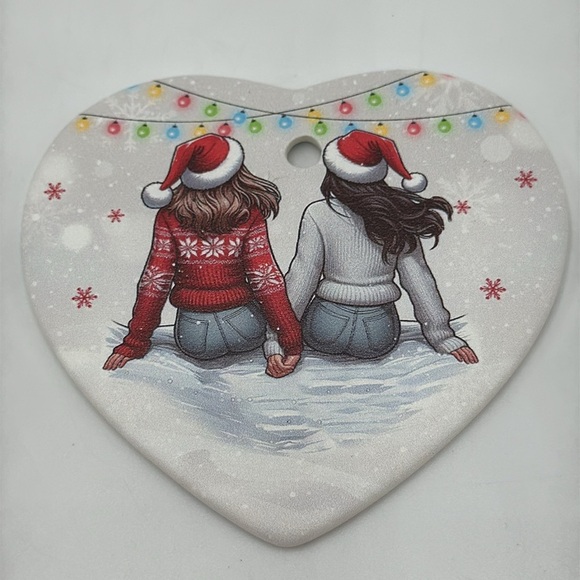 Funny Friendship Ornament – Holiday Gift – Heart-Shaped Double Sided - Picture 2 of 4